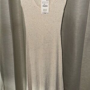 Cream Knit Sleeveless Dress